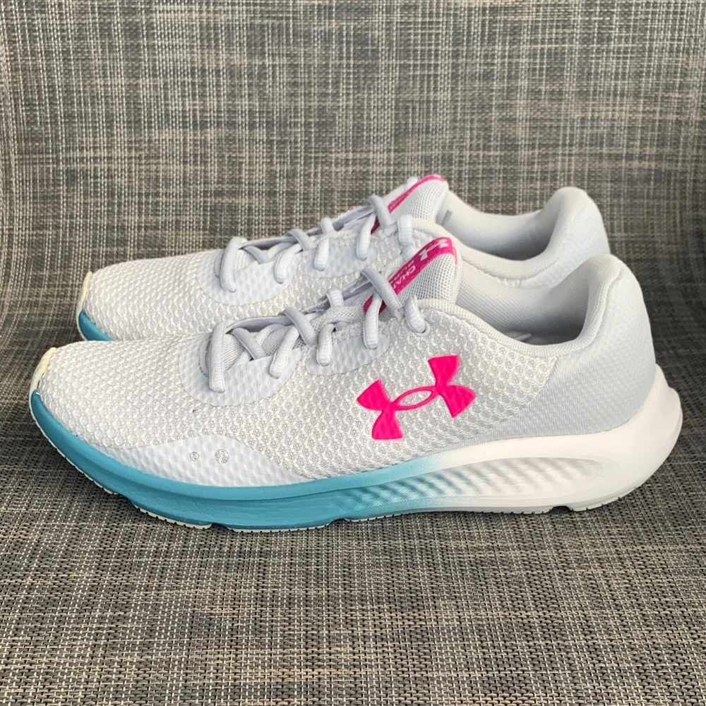Under Armour Charged Pursuit 3 'Grey Pink Blue' Tech Running Shoes size 9.5